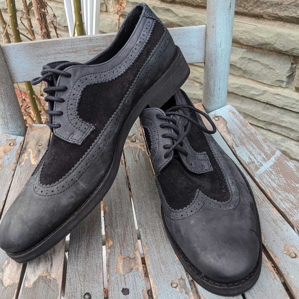 Men's Brusque Black Leather Dress Oxford Shoes 11